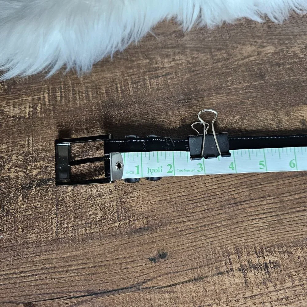 Mio Marino Genuine Leather Black Classic Belt 32” Unisex Gunmetal 1-Prong Buckle